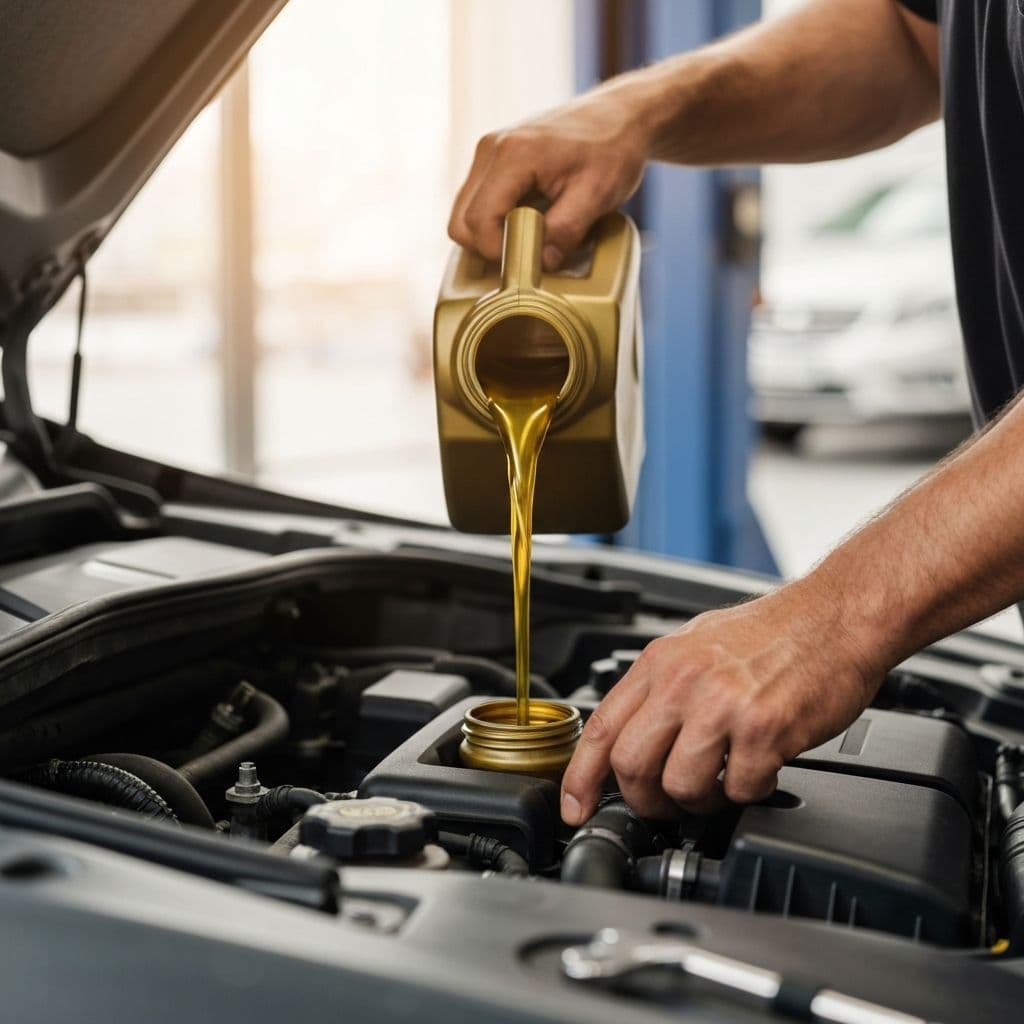 MOMS mobile oil change service at a customer location