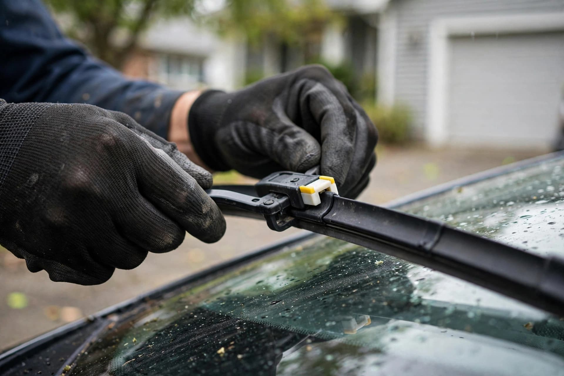 New windshield wiper blades ready for mobile replacement